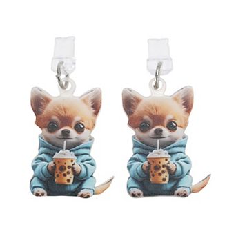 Dog Pendants Dust Plug Charm for Lightning Light Blue Light Brown 2 pc