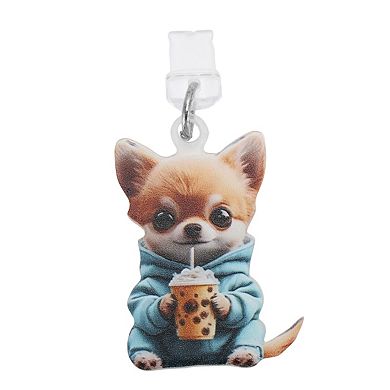 Dog Pendants Dust Plug Charm for Lightning Light Blue Light Brown 2 Pcs