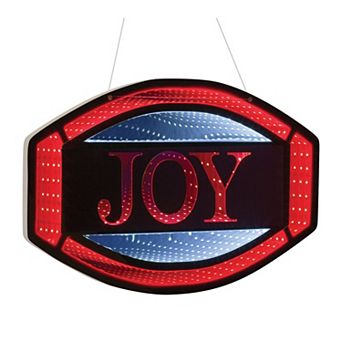 Infinity Light JOY Sign Plug-In Holiday Decoration for Mantel, Tabletop, Entryway, or Window Display