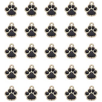40 pc Dog Paw Footprint Charms Cute Pet Animal Print Pendants DIY