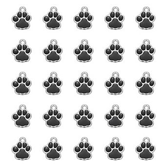 40 pc Dog Paw Footprint Charms Cute Pet Animal Print Pendants DIY