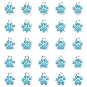 40 pc Dog Paw Footprint Charms Cute Pet Animal Print Pendants DIY