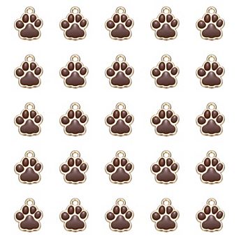 40 pc Dog Paw Footprint Charms Cute Pet Animal Print Pendants DIY