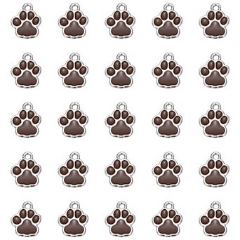 40 pc Dog Paw Footprint Charms Cute Pet Animal Print Pendants DIY