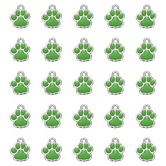 40 pc Dog Paw Footprint Charms Cute Pet Animal Print Pendants DIY