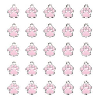 40 pc Dog Paw Footprint Charms Cute Pet Animal Print Pendants DIY