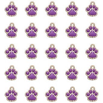 40 pc Dog Paw Footprint Charms Cute Pet Animal Print Pendants DIY