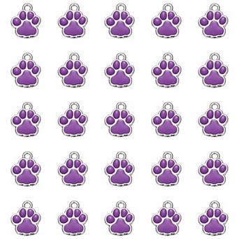 40 pc Dog Paw Footprint Charms Cute Pet Animal Print Pendants DIY