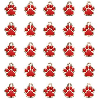 40 pc Dog Paw Footprint Charms Cute Pet Animal Print Pendants DIY