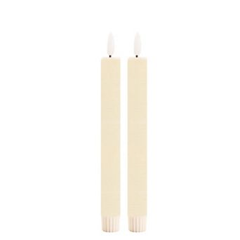 Battery Operated LED Taper Candles Set of 2 with Remote, FIA Wick Flicker for Dining Table Décor