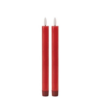 Battery Operated LED Taper Candles Set of 2 with Remote, FIA Wick Flicker for Dining Table Décor