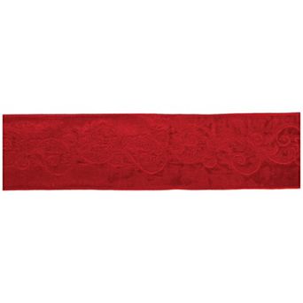 Ornate Embroidered Wired Ribbon for Holiday Wreaths, Garlands, Gift Wrapping, and DIY Crafts