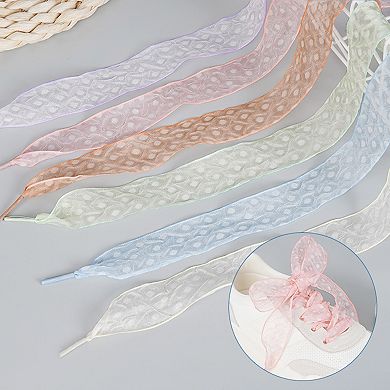 Flat Wrinkle Texture Wide Shoe Laces for Sneakers Sport Shoes 1 Pair 43.3"