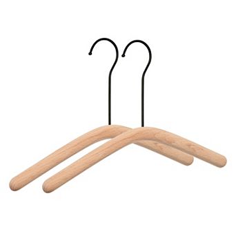 2 Pack Wood Non-Slip Hangers Durable 360-degree Space Saving Clothes Hangers for Clothing
