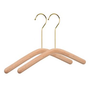 2 Pack Wood Non-Slip Hangers Durable 360-degree Space Saving Clothes Hangers for Clothing