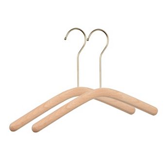 2 Pack Wood Non-Slip Hangers Durable 360-degree Space Saving Clothes Hangers for Clothing