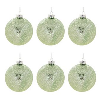 Beaded Glass Ball Ornaments Set of 6 Accent Christmas Tree Decorations