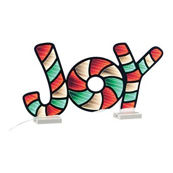 JOY Infinity Light Sign Plug-In Holiday Decoration for Tabletops, Indoor or Covered Outdoor Display