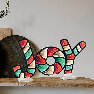JOY Infinity Light Sign Plug-In Holiday Decoration for Tabletops, Indoor or Covered Outdoor Display
