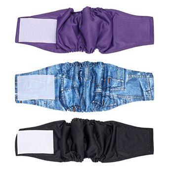 3 pc Belly Bands for Male Dogs, Reusable Washable Dog Diapers High Absorbing