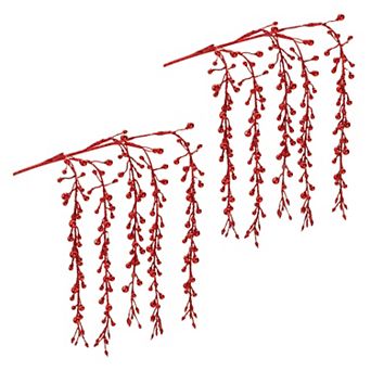 Set of 2 Hanging Berry Branches for Vases, Wreaths, Centerpieces, Holiday and Seasonal Decor