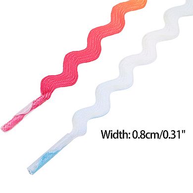 Women's Flat S-Shaped Versatile Solid Gradient Shoelaces for Sneakers 1 Pair 47.2"