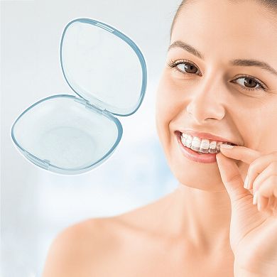 Portable Transparent Square-Round Retainer Case Braces Box1 Pc