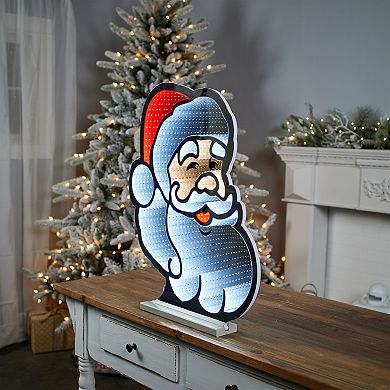 Lighted Santa Head Decoration with Infinity Light Effect for Indoor, Covered Outdoor Holiday Display
