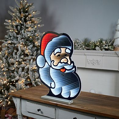 Lighted Santa Head Decoration with Infinity Light Effect for Indoor, Covered Outdoor Holiday Display