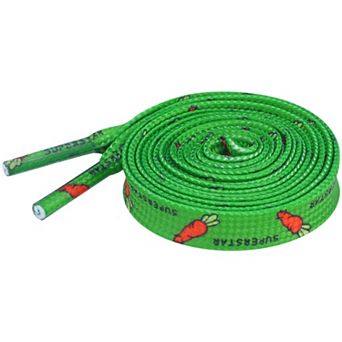1 Pair 0.31" Carrot Printed Soft Shoelaces Shoestrings for Sneakers 55.1"
