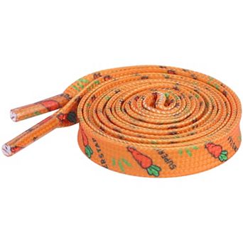 1 Pair 0.31" Carrot Printed Soft Shoelaces Shoestrings for Sneakers 55.1"
