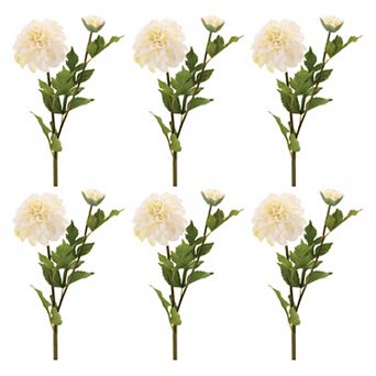 Set of 6 Dahlia Stems for Vases, Centerpieces, Wreaths, and Floral Arrangements