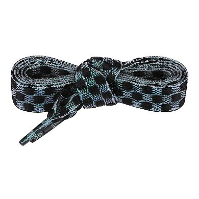 1 Pair Checkered Colorful Metal Wire Braided Shoelaces for Sneakers 51.2"