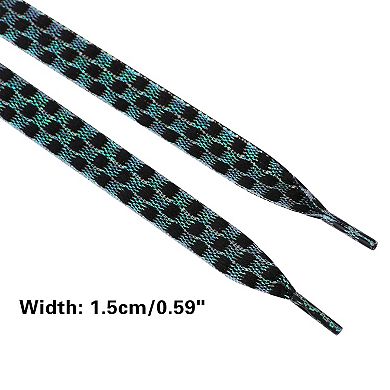 1 Pair Checkered Colorful Metal Wire Braided Shoelaces for Sneakers 51.2"