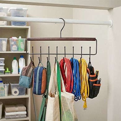 2 Pcs Bra Hangers Wood Cloth Hanger for Closet Organizer Space Saving Storage 8 Hooks