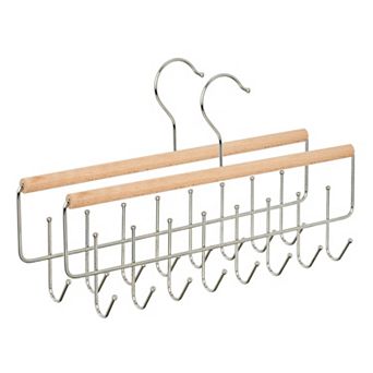 2 pc Bra Hangers Wood Cloth Hanger for Closet Organizer Space Saving Storage 8 Hooks