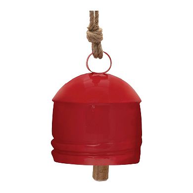 2-Piece Rustic Metal Bell Ornament Set for Christmas Tree, Mantel, Garland, and Tabletop