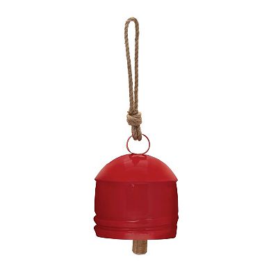 2-Piece Rustic Metal Bell Ornament Set for Christmas Tree, Mantel, Garland, and Tabletop