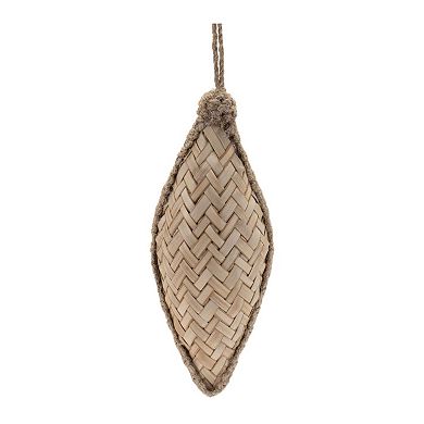 6-Piece Woven Wicker Ornament Set with Ball, Onion, and Drop Shapes for Holiday Decor