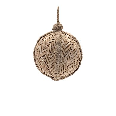 6-Piece Woven Wicker Ornament Set with Ball, Onion, and Drop Shapes for Holiday Decor