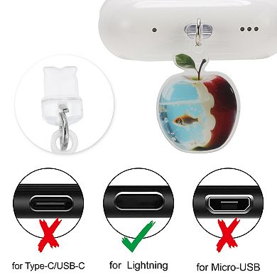 Fruit Dust Plug Charm for Lightning Red Light Blue 2 Pcs