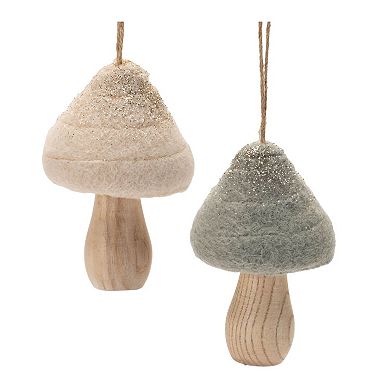 12-Piece Felt Fabric Mushroom Ornament Set for Christmas Tree, Wreath, and Garland Decor