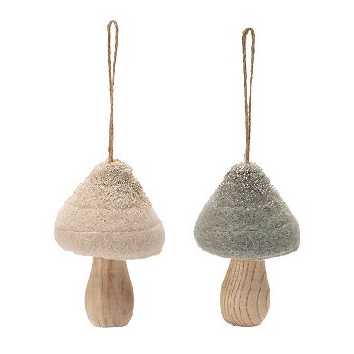 12-Piece Felt Fabric Mushroom Ornament Set for Christmas Tree, Wreath, and Garland Decor