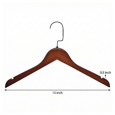 2 Pack Wood Non-Slip Hangers Durable 360-degree Space Saving Hangers 15x0.5Inch