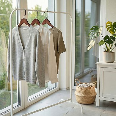 2 Pack Wood Non-Slip Hangers Durable 360-degree Space Saving Hangers 15x0.5Inch