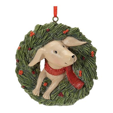 4-Piece Cat and Dog Wreath Ornament Set for Christmas Tree, Garland, and Tabletop Displays