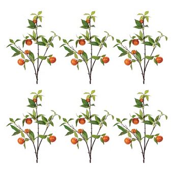 Set of 6 Fruit Foliage Branches for Vases, Wreaths, Garlands, Tabletop Arrangements, Seasonal Decor