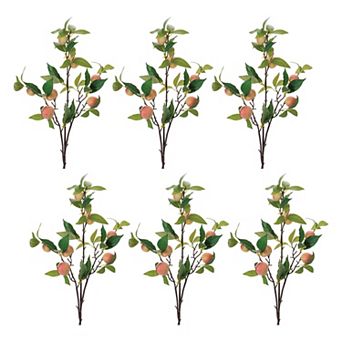 Set of 6 Fruit Foliage Branches for Vases, Wreaths, Garlands, Tabletop Arrangements, Seasonal Decor