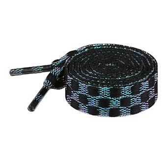 1 Pair Checkered Colorful Metal Wire Braided Shoelaces for Sneakers 39.4"