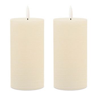 Flameless Pillar Candles Set with Remote, FIA Wick Flickering Light for Indoor Table Display